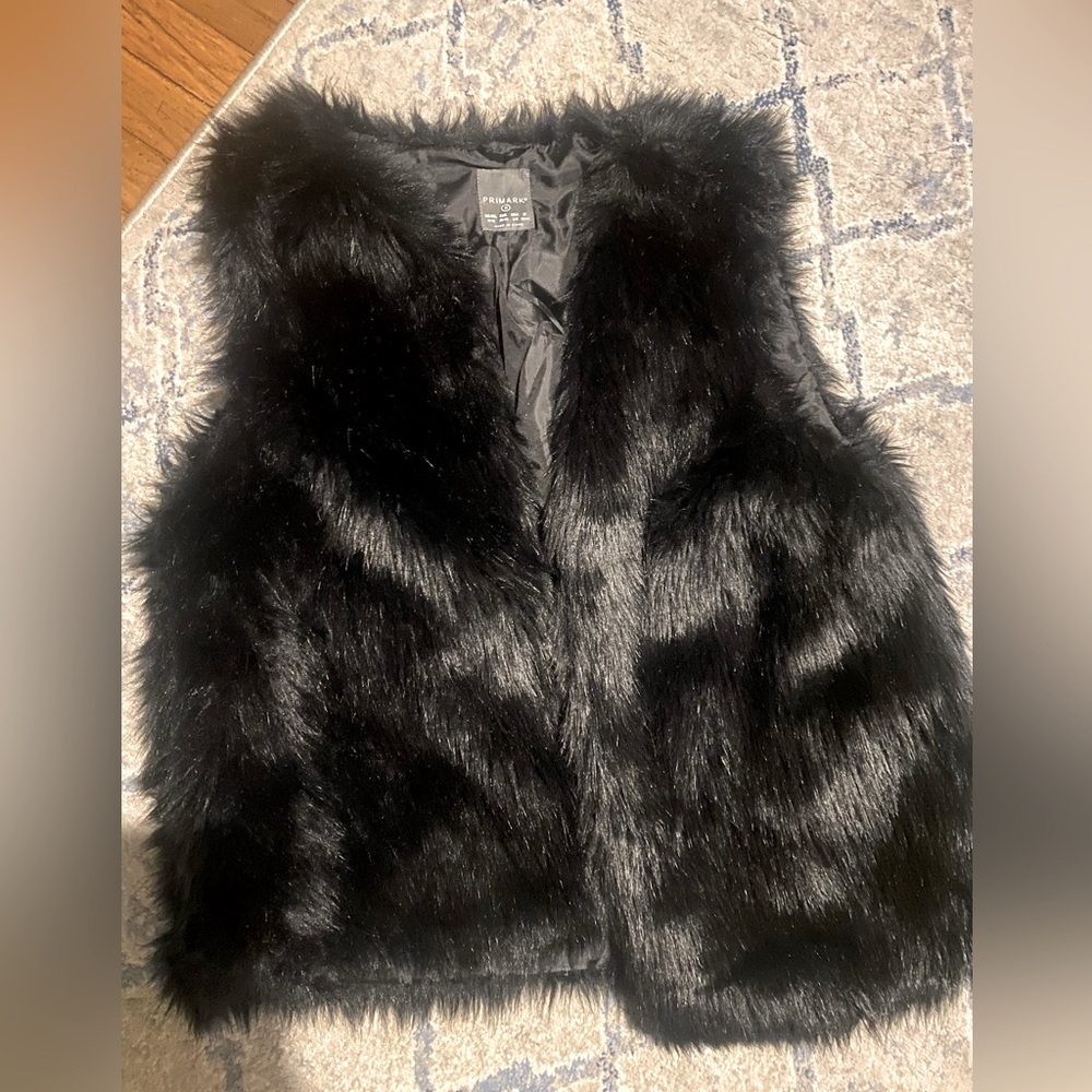Black Faux fur vest